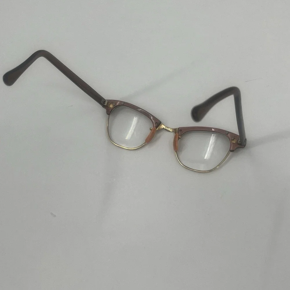 Artcraft Vintage Ornate Cat Eye Rhinestones Eyeglass Frames 1/10 12k GF 22MM‎